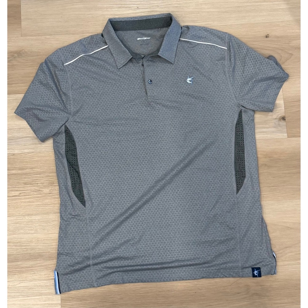 White Water Short Sleeve Gray Geometric Pattern Men's Polo Size XL